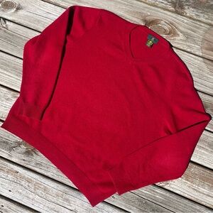 Vintage 80s/90s Club Room 100% Lambswool Red Knit Sweater